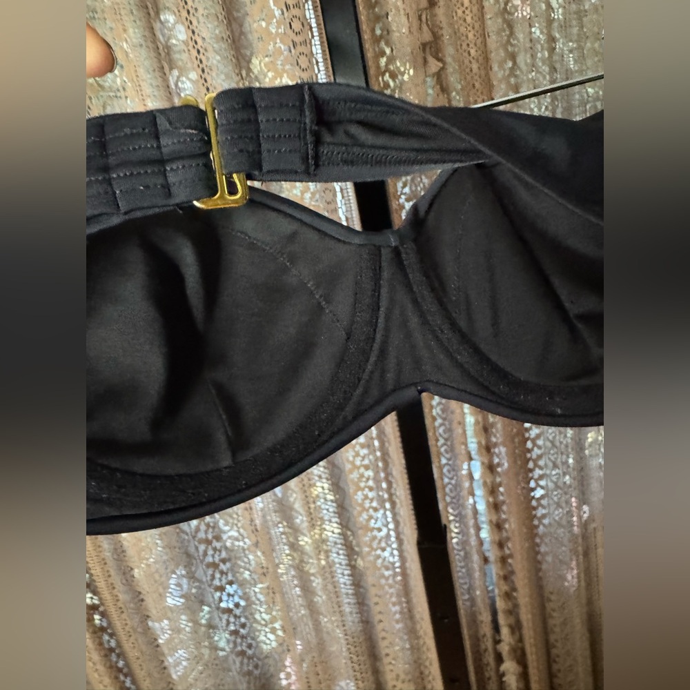 Worn Victoria's Secret Black Bandeau Swim Top - Picture 5 of 5